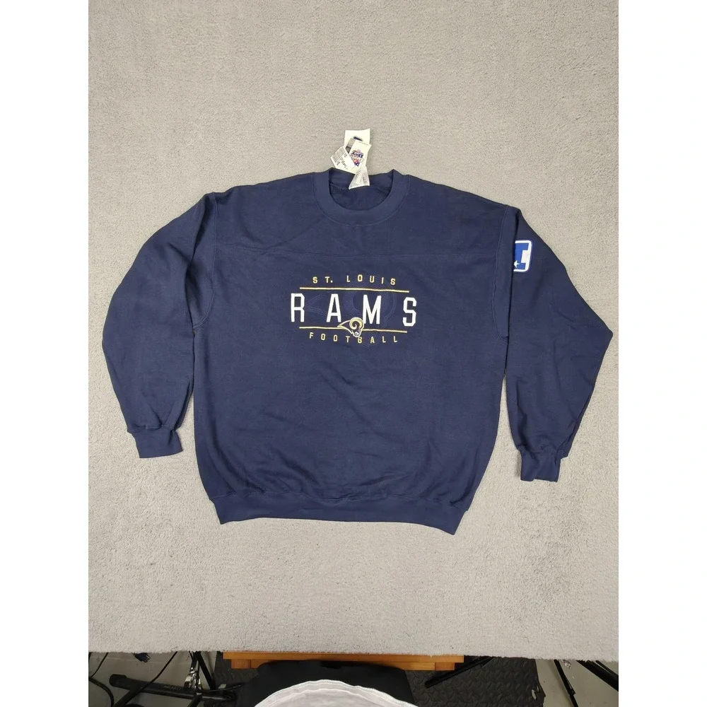 Vintage St.‎ Louis Rams Sweatshirt Mens XL Blue NFL Football CSA Crewneck 90s